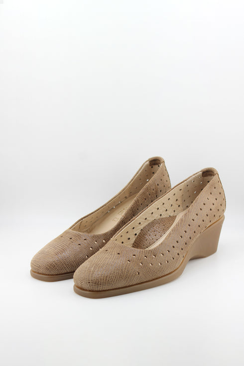 DFC Relax Perforated Wedge Heel Slip-On Pumps